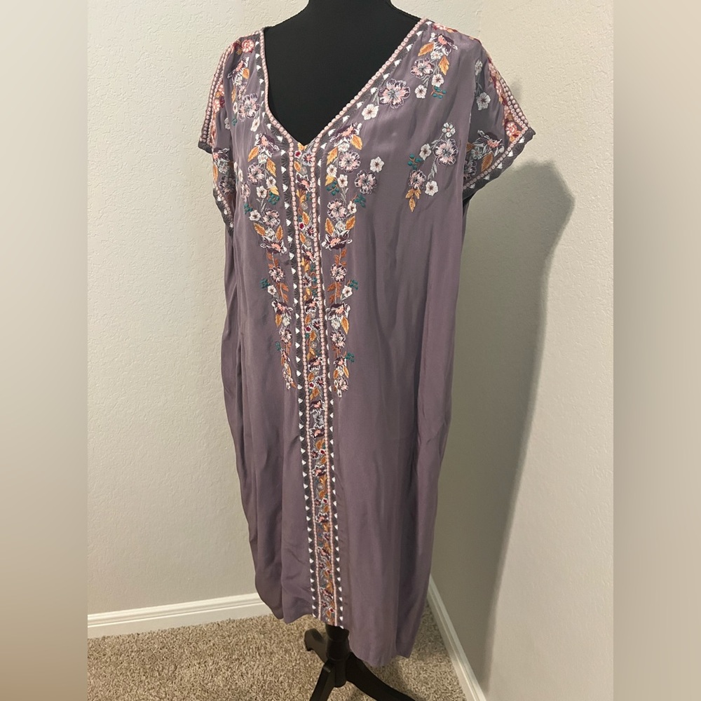 Sundance Purple Embroidered Dress
